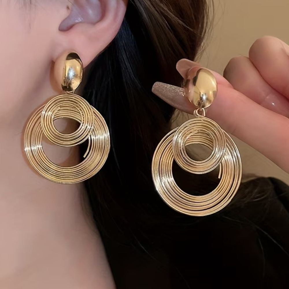 Gold Hoop Statement Earrings New NWT
